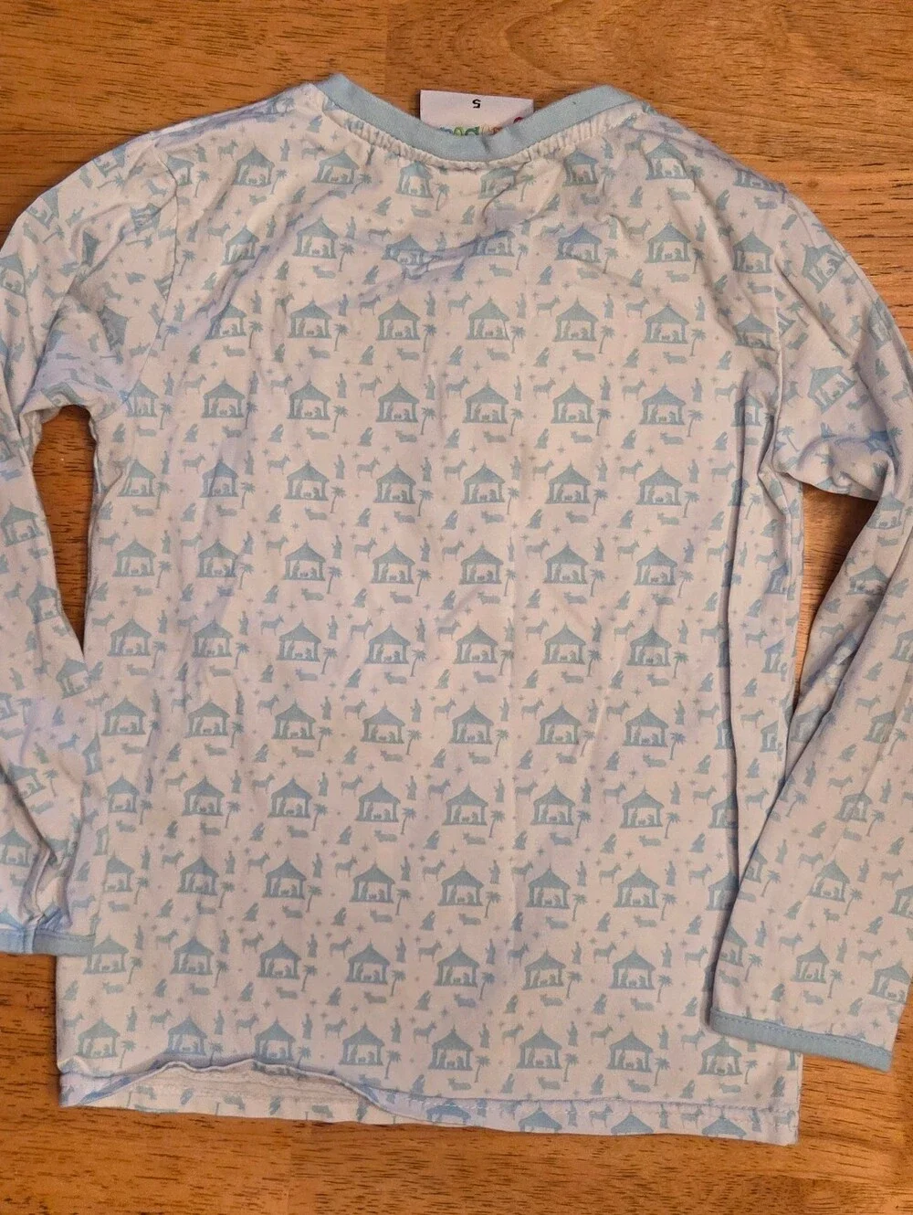Jelly Beans Pale Blue Nativity Scene Two-Piece Pajama Set